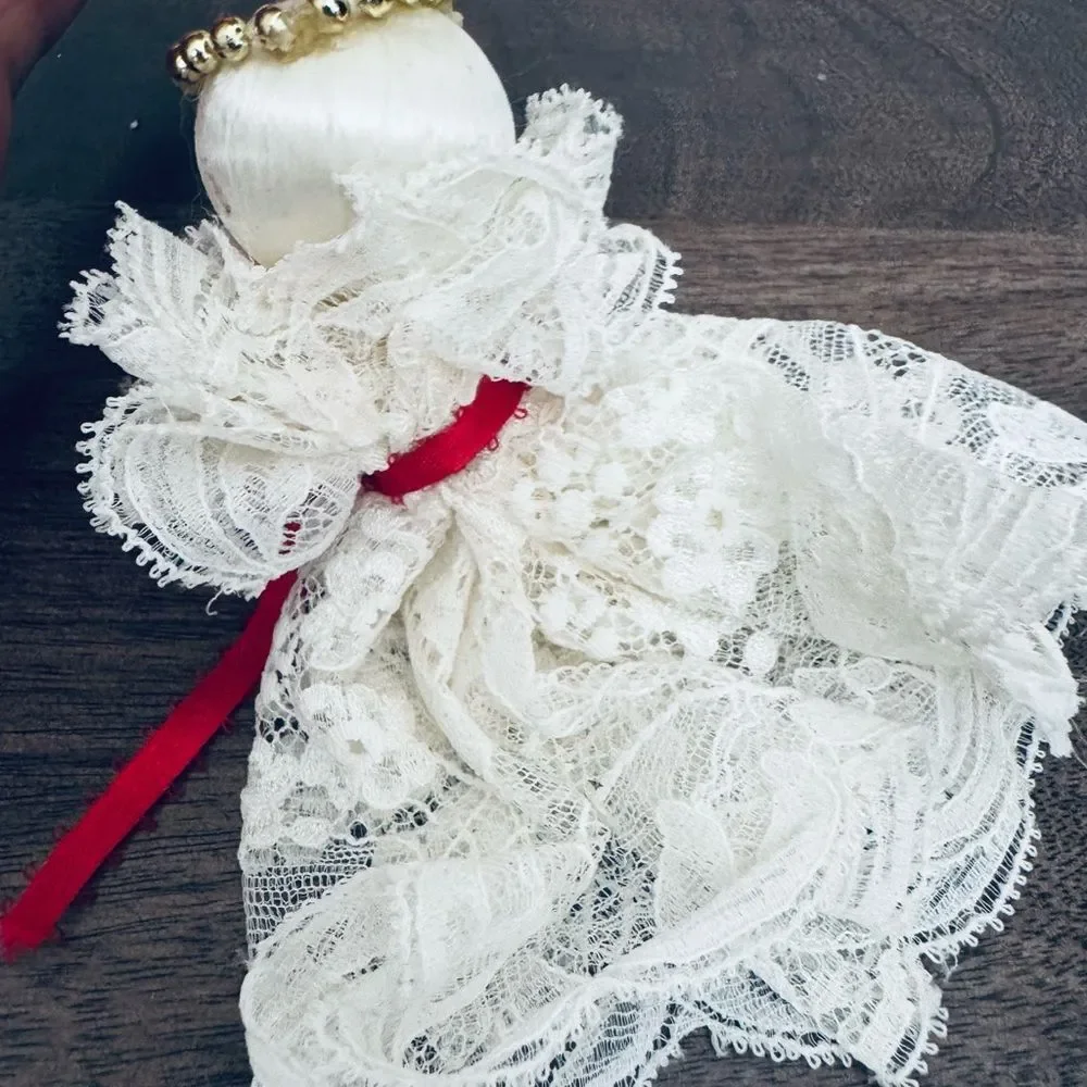 Vintage Lace Angel Christmas Holiday Ornament